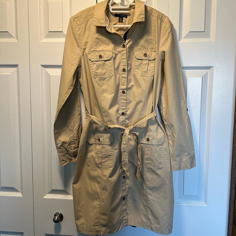 Beige Utility Shirtdress